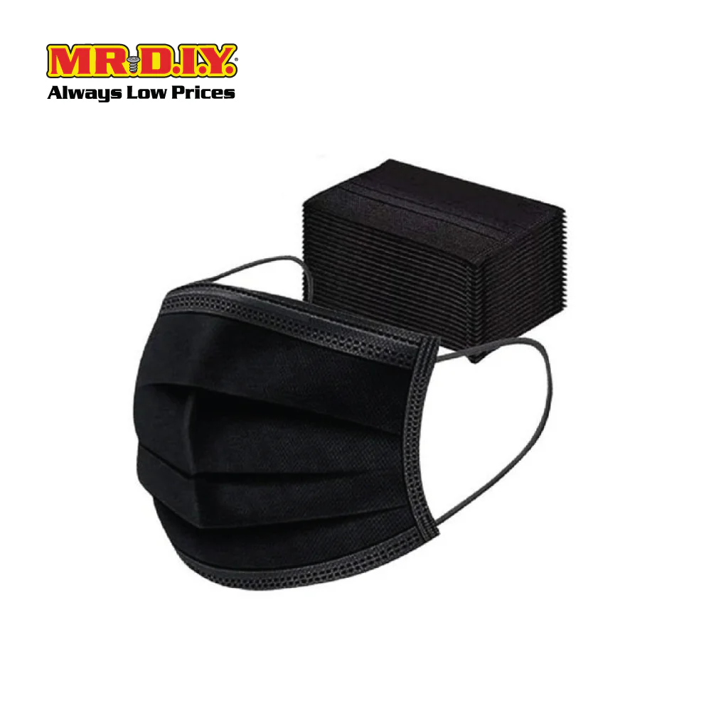 [BEST SELLER] MILKON 3-Ply Disposable Medical Face Mask Black (50pcs) - Image 3